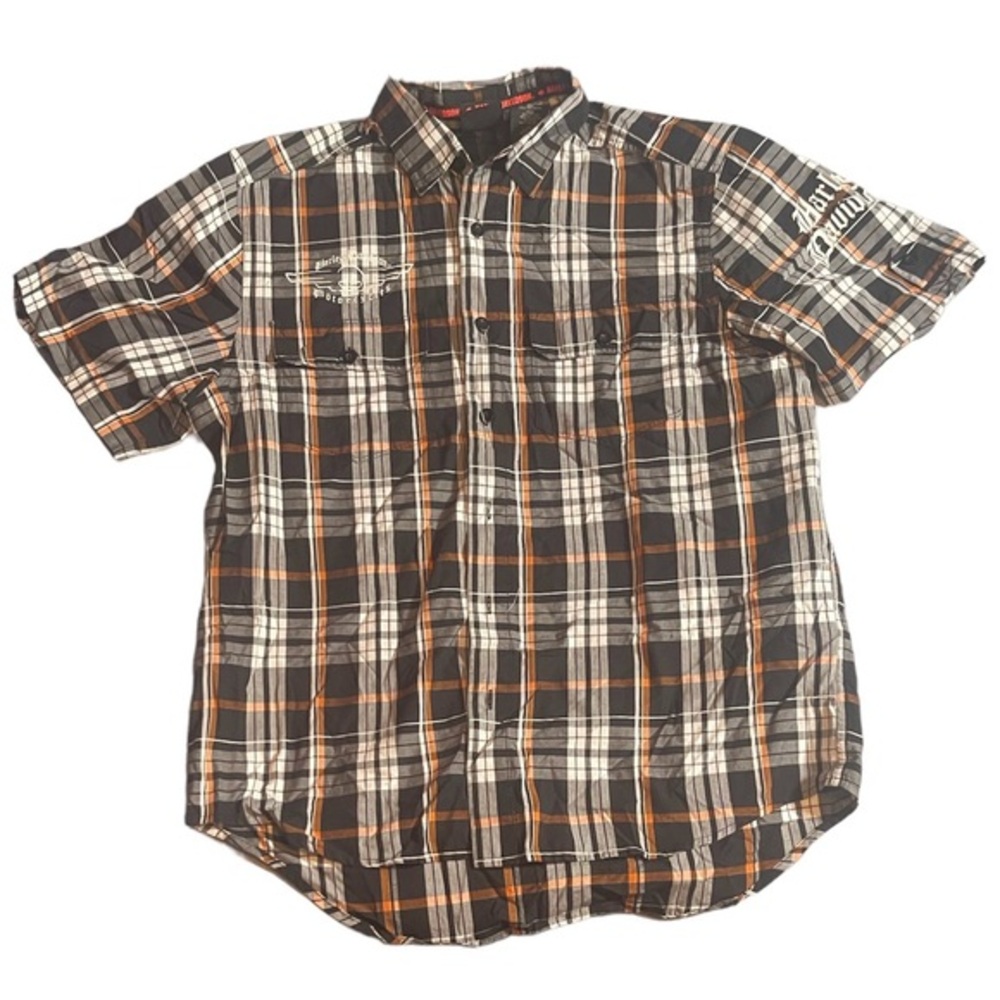 Harley Davidson Button Up Short Sleeve Shirt Size Large